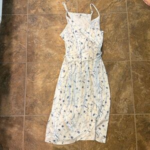 NWOT White and Blue Flower Dress